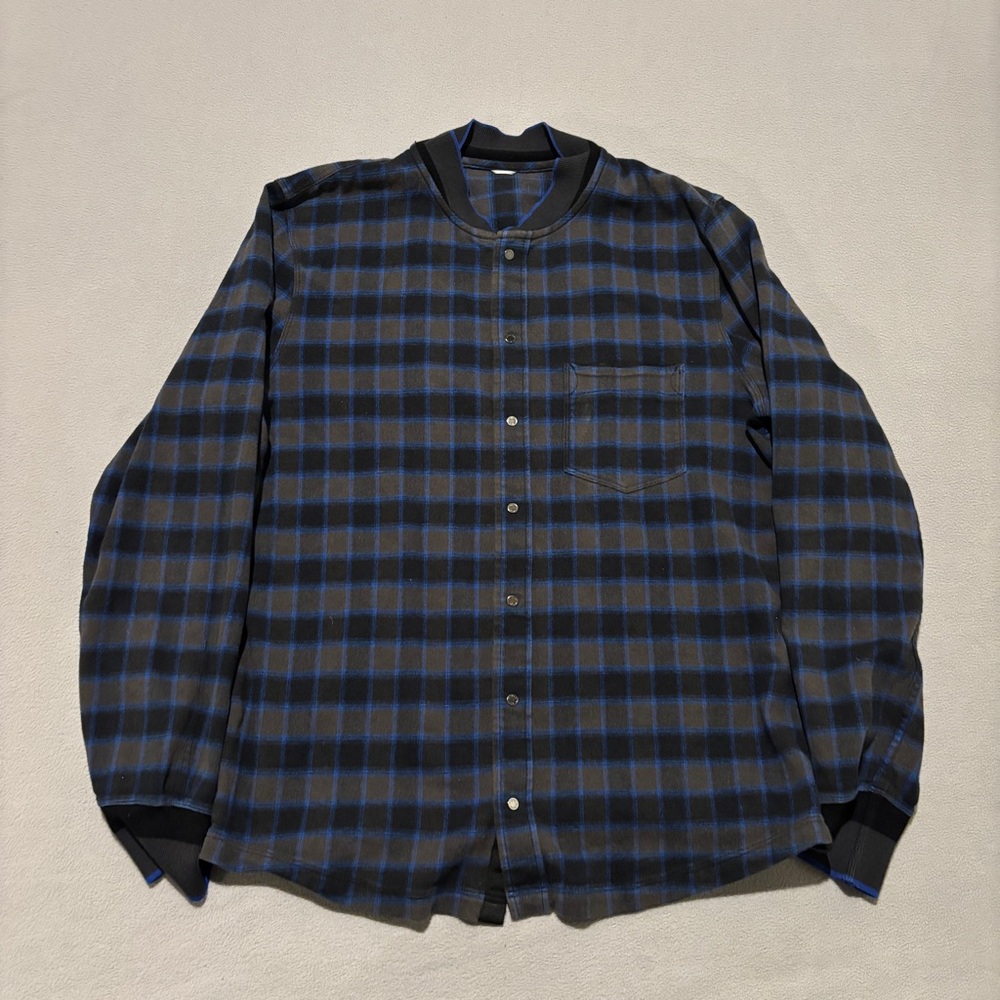 Kit Ace Flannel Shirts Size Large Navy Snap Buttons Casual Fall Preppy Academia‎